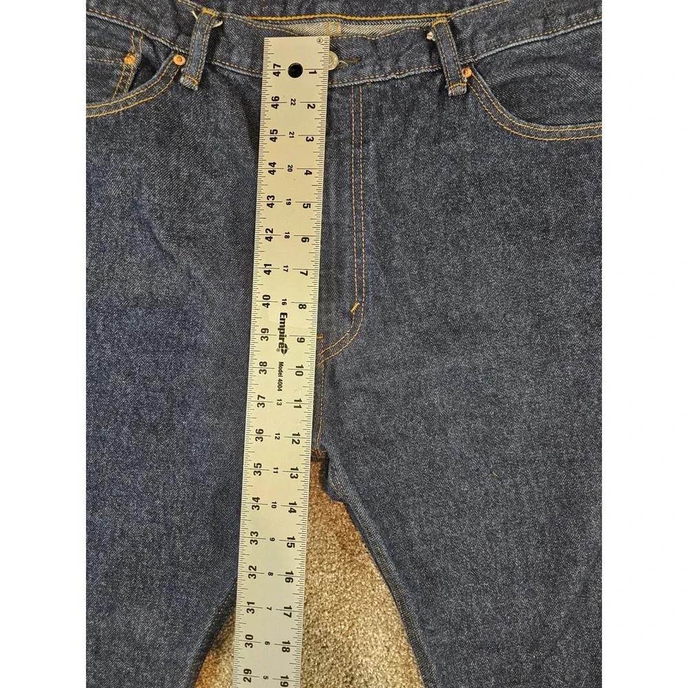 Levis 505 Regular Fit Jeans Mens 40x29 Dark Wash Indigo Blue Denim Straight Leg
